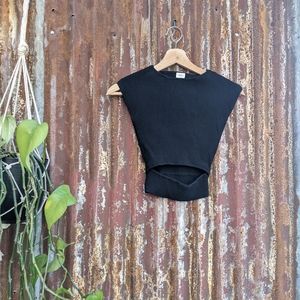 Wilfred cutout cropped knit top
